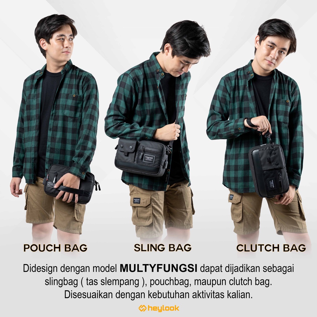 Tas Selempang Clutch Bag Waterproof Slingbag Anti Air Pria Original Hand Bag Kekinian Murah Sling Bag Distro Sling Pouch Bag Premium Tas Genggam Tangan Anti Air Outdoor Cowok Cewek Tas Dada Anti Maling Pria Tas Outdoor Pinggang Cluth Bag