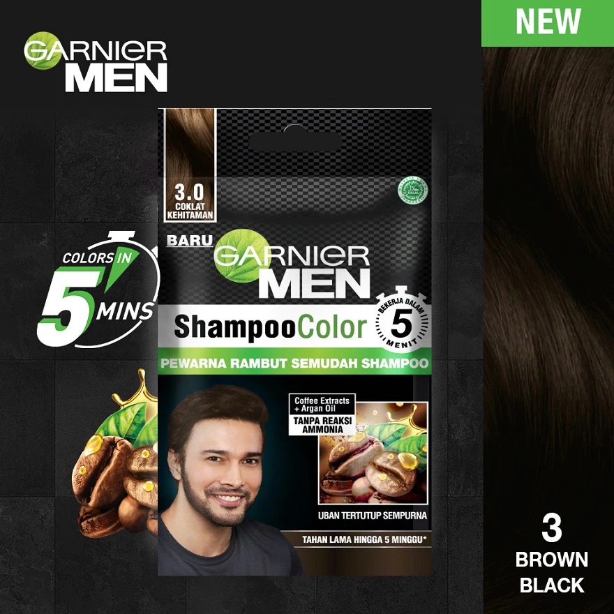 Garnier Men Shampoo Color Sachet / Pewarna Rambut Pria