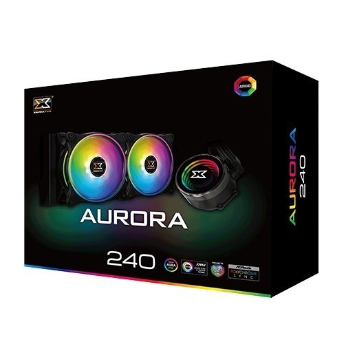 Xagatek Aurora 240 AIO CPU Liquid Cooler Fan 120mm Rainbow ARGB