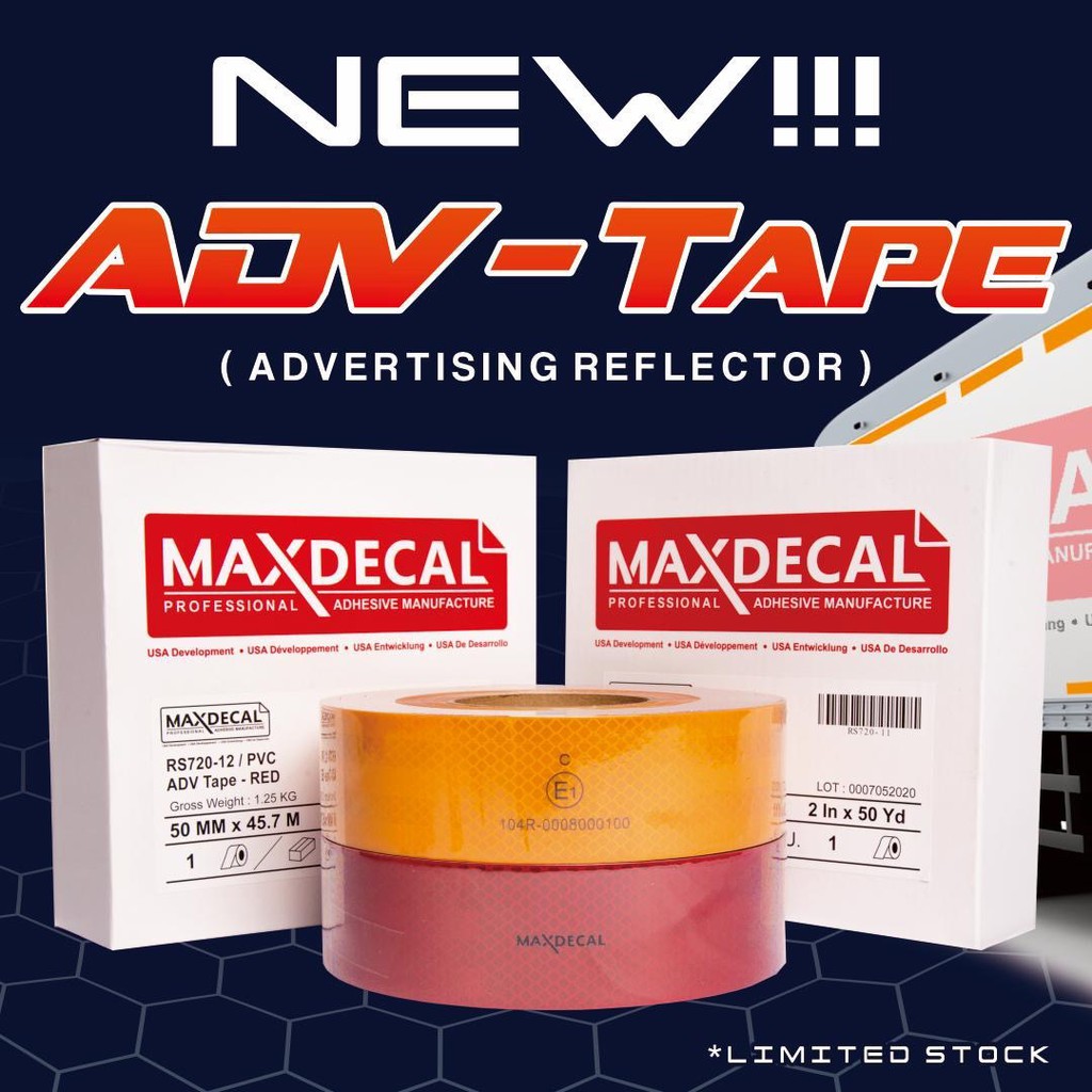 

MAX DECAL REFLEKTOR ADV-Tape Alat Pemantul Cahaya Tambahan APCT ROLL
