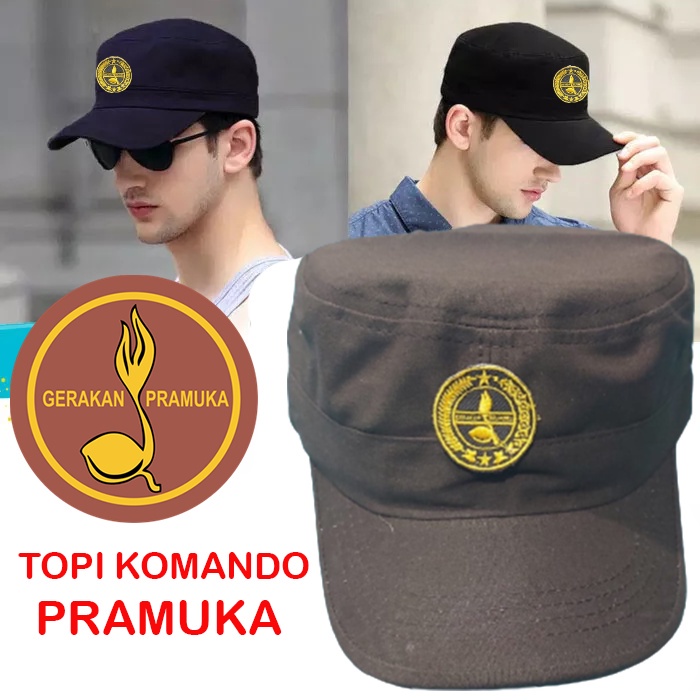 Topi Komando Pramuka Pembina Guru Putra Putri Pria Cewek Cowok Anak Siswa SD SMP SMA Kuliahan