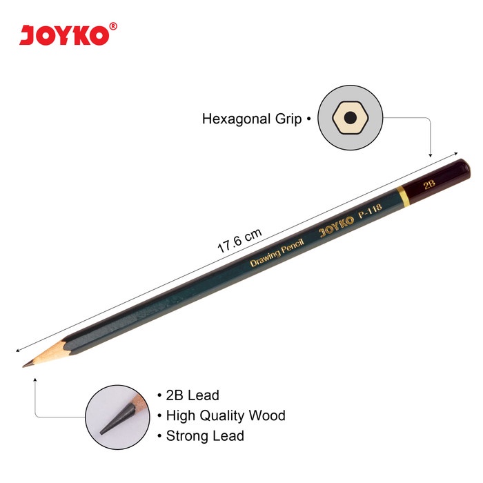 

TULIS-ALAT- DRAWING PENCIL PENSIL MENGGAMBAR JOYKO P-118-14 1 SET 14 PCS -ALAT-TULIS.