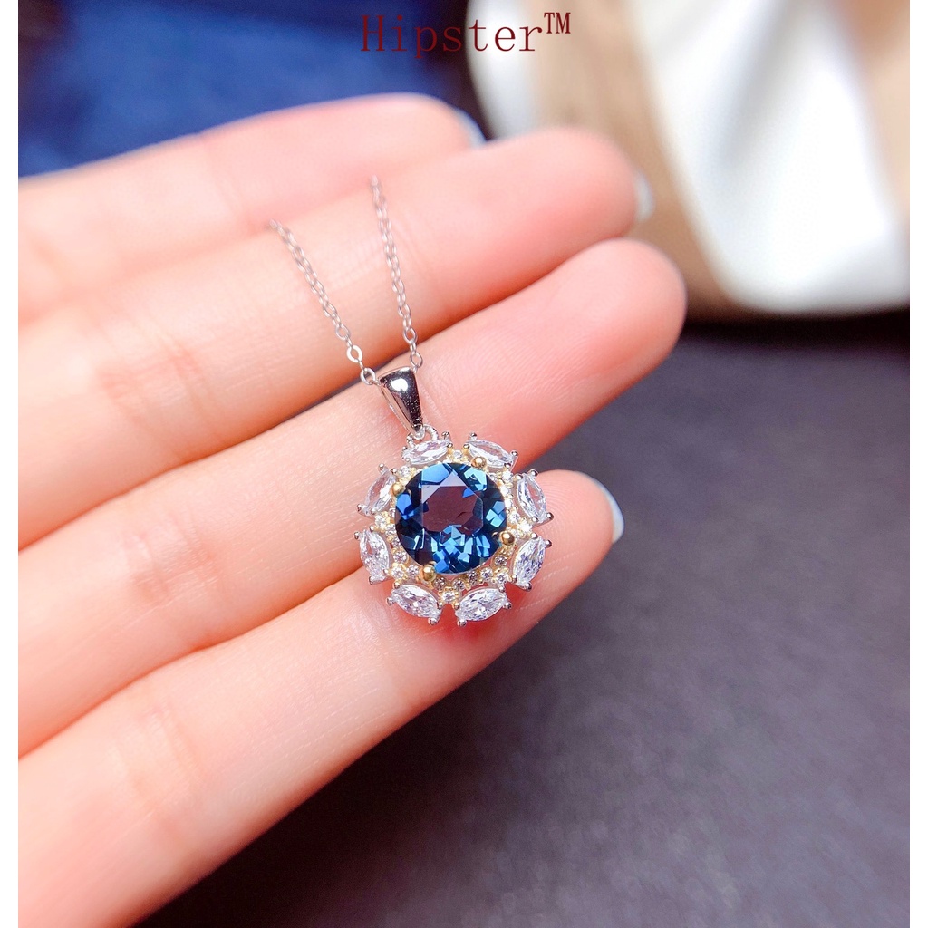 New Fashion Hot Sale Natural Sky Sapphire Set Rings Pendant