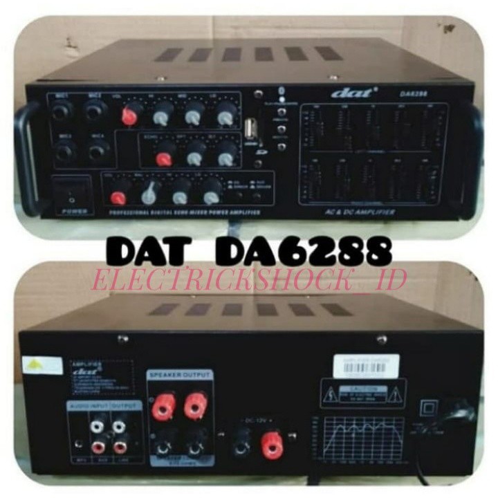 AMPLIFIER DAT DA 6288 AMPLI DAT DA6288 DAT 6288 USB BLUETOOTH