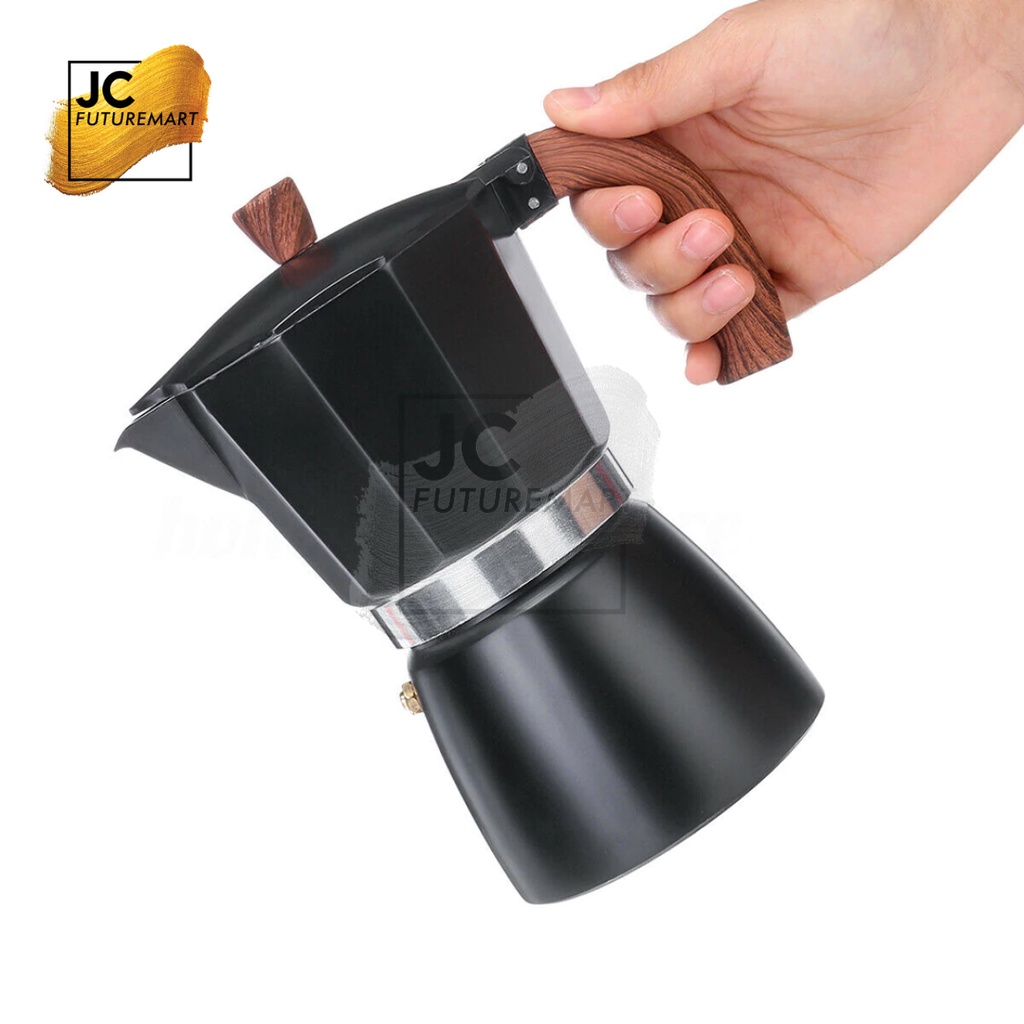 MOKA POT ALUMINIUM 3 CUP &amp; 6 CUP - COFFEE ESPRESSO MAKER MOKAPOT