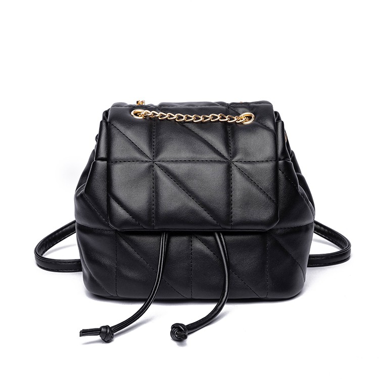 [HONYAN] Tas Ransel Import Backpack Mini Cewek Tali Serut - Wanvi Backpack-Black