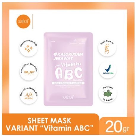 * NCC * Salsa Sheet Mask Masker Wajah Face Mask Dengan Kandungan Hyaluronic Niacinamide Snail Vitamin