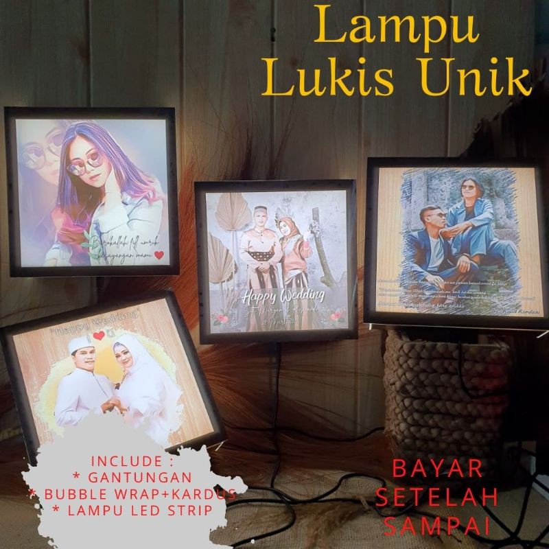[BAYAR SETELAH SAMPAI] Lampu Custom Foto Unik Led Aesthetic Untuk Kamar Tidur