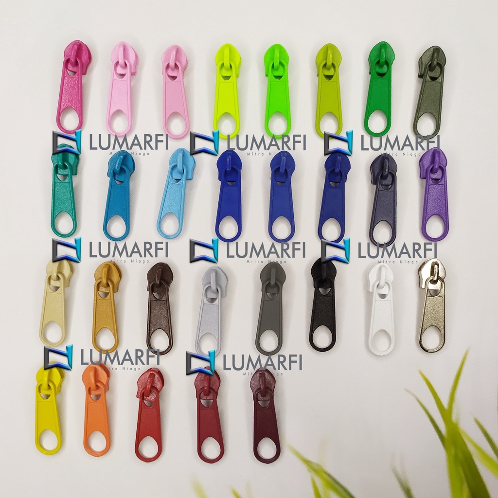 Kepala Resleting no.5 Nikel AMCO Polos / Kepala Resleting Coil/Nylon no.5 Nikel