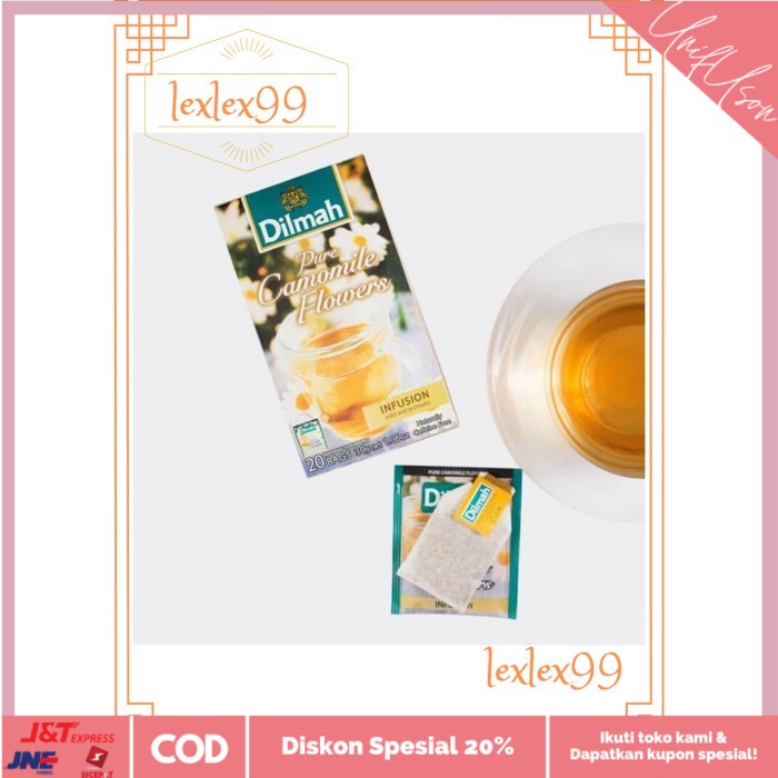 

⭐COD⭐ Dilmah Pure Camomile Flowers / Naturally Caffeine Free / Tea Bags 20