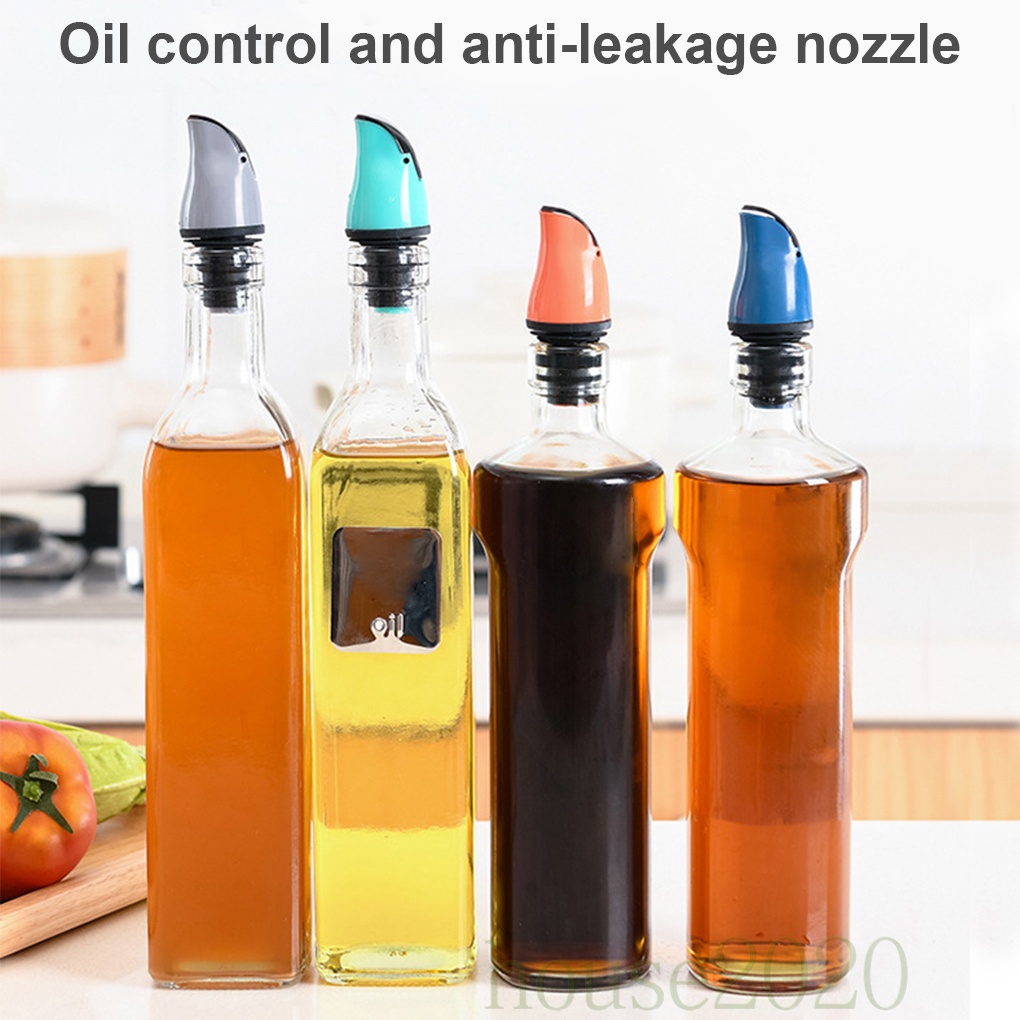 [HOUSE2020]Oil Spout Automatic Leak-Proof Vinegar Pourer Bottle Dispenser Cap for Olive Oil Wine Soy Sauce, Green