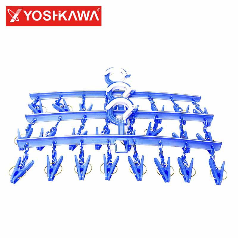 

YOSHIKAWA Gantungan Baju Capitan 3 PCS Hanger Laundry EVL-G-823 Biru