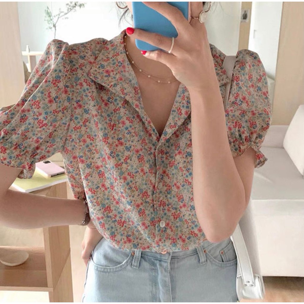 Atasan Wanita - Blouse Wanita Lengan pendek import #Sanyara