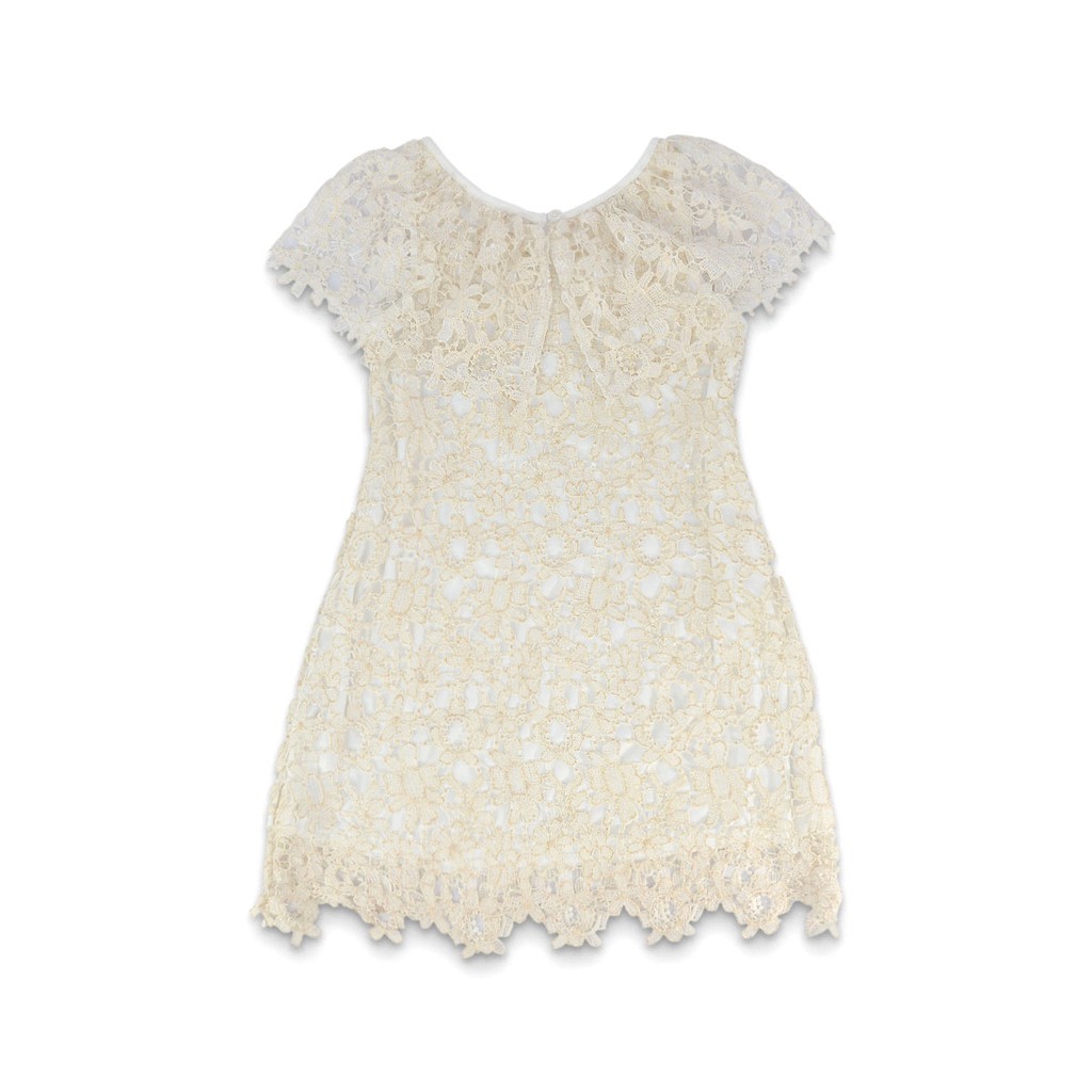 Wigless Dress Anak  Brokat Putih Cream