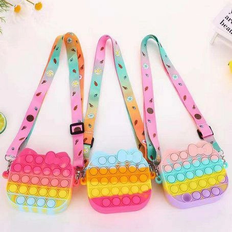 TAS POP IT HELLO KITTY KOTAK RAINBOW