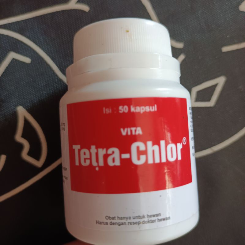 tetra chlor obat untuk hewan, obat ayam isi 50 kapsul