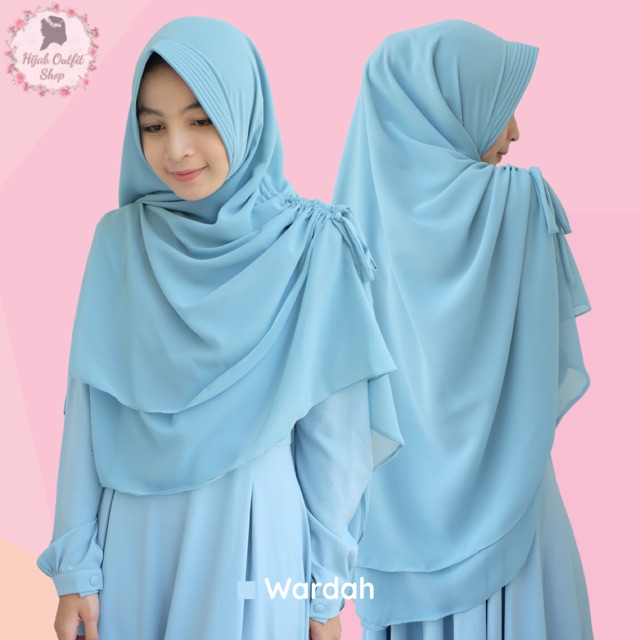 Khimar shafira, khimar syari 2 layer kerut samping