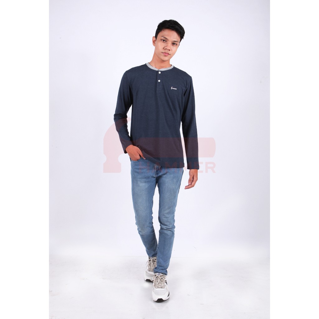  Hammer  Kaos  Pria  Lengan Panjang K1HF061 CAM Navy Shopee 