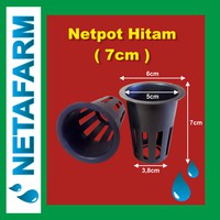 NETPOT Hidroponik tinggi 7cm Warna HITAM ( Set 150 pcs )