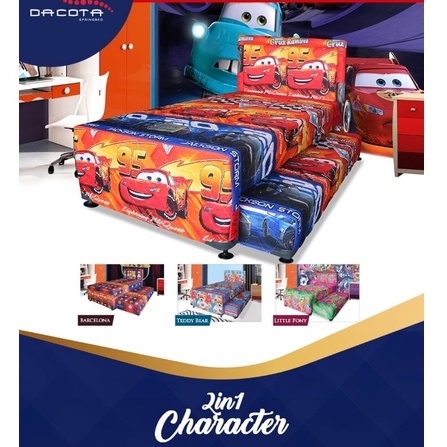 Dacota springbed Anak 120 x 200 - Bed Dorong Anak 2in1 Motif Karakter - Medan