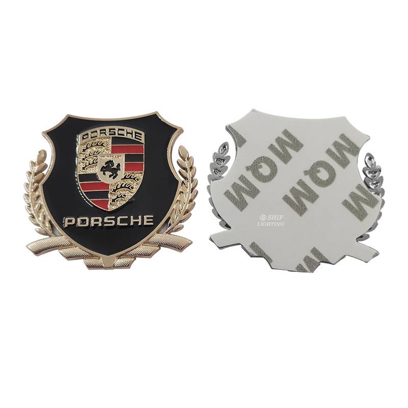 2 X Metal PORSCHE MOTORS Logo Car Auto Side Window Decorative Emblem Badge Sticker Decal For PORSCHE