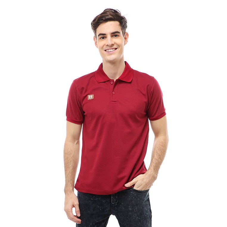 Hamlin Jack Atasan Formal Pria T-Shirt Kaos Polo Polos Lengan Pendek Material Cotton ORIGINAL - Maro