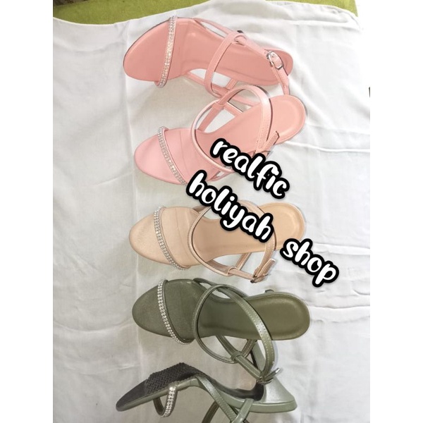 helles wanita hak tinggi 9cm tali silang holiyah super mewahh sh03 SIZE 35_42