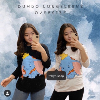 DUMBO OVERSIZE  LONGSLEEVE LENGAN PANJANG HITAM PUTIH  