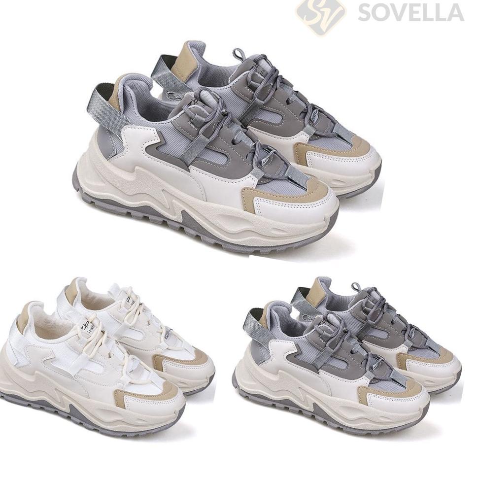 Stok baru--SOVELLA Skylar Sepatu Sneaker Olahraga Kasual Kets Abu-Abu Wanita Import