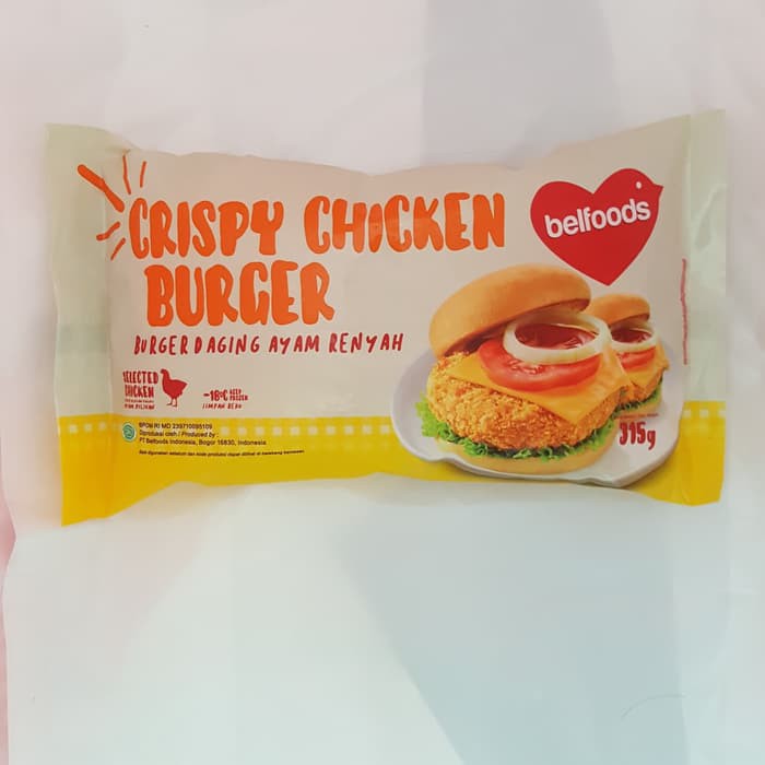 

BELFOODS CRISPY CHICKEN BURGER 315gr isi 6pcs daging ayam krispi