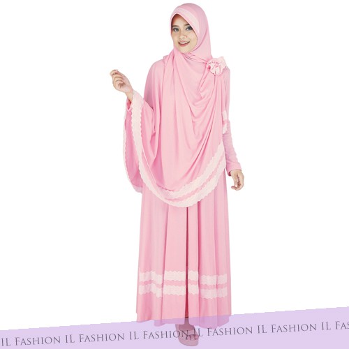IL Fashion - Gamis Syar'i Bunga Pink Lisa