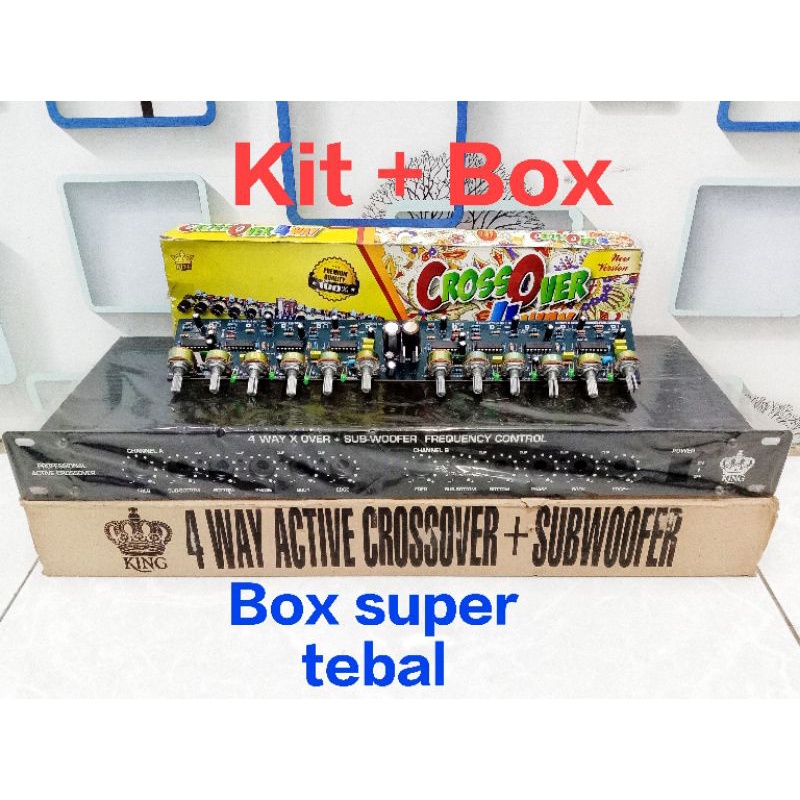 Kit plus box crossover aktif 4 way subwoofer
