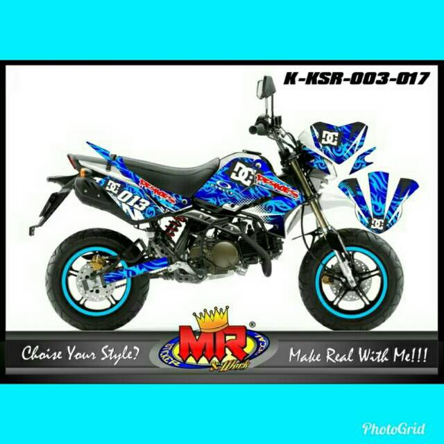 Decal Premium kawasaki KSR dc biru Stiker Sticker striping desain keren dan racing 03 spec A