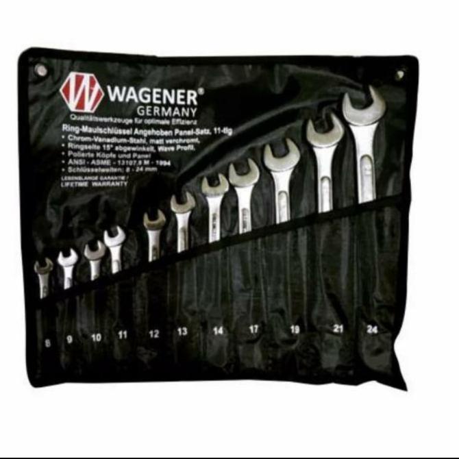 Wagener Kunci Ring Pas Set 11 Pcs 8-24 Combination Wrench High Quality
