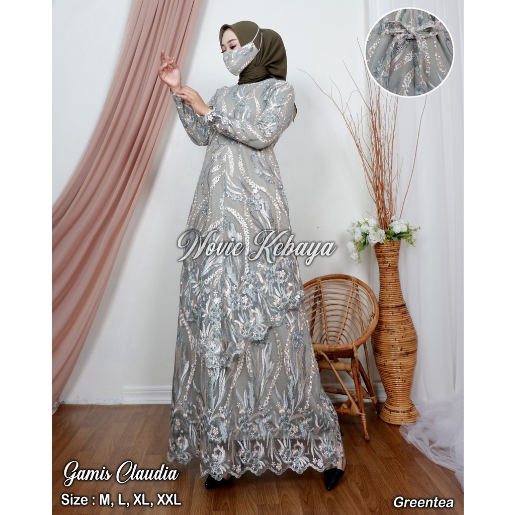 GAMIS WANITA TULLE / DRESS CLAUDIA / DRESS TULLE TINGKAT TWO TONE MOCCA DAN WARNA LAIN