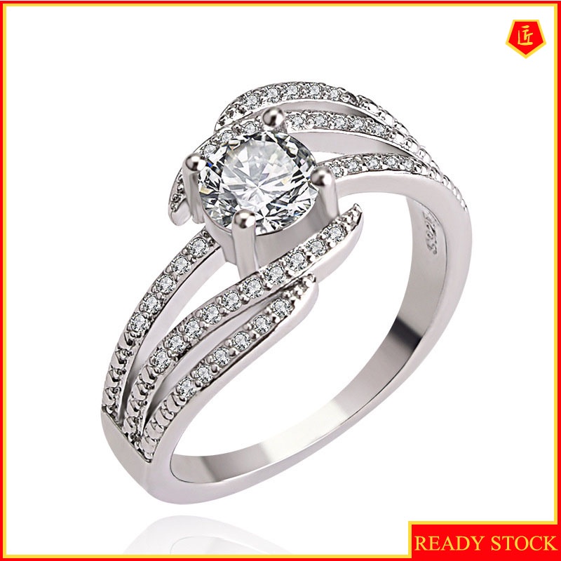 [Ready Stock]Female Creative Personality S925 Silver Diamond-Studded Ring