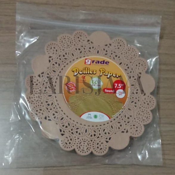 

MURAH!!! Kertas Doilies 7.5" ( Warna Coklat ) Kertas Katakan Toples Kue Merk Grade