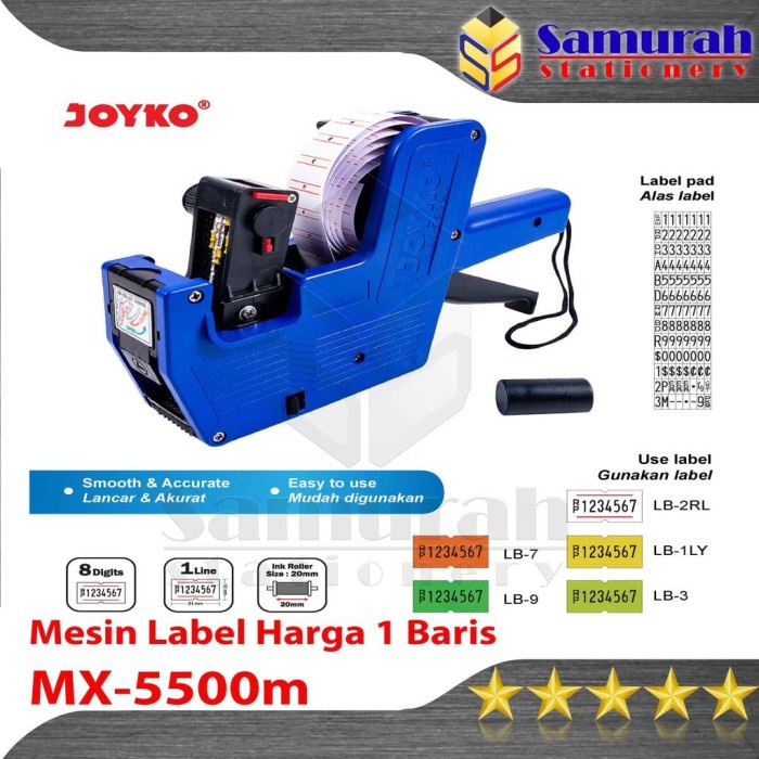 

(BISA COD) Alat Label Harga Joyko MX- 5500M 1 Baris / Tag Price Labeller 1 Line