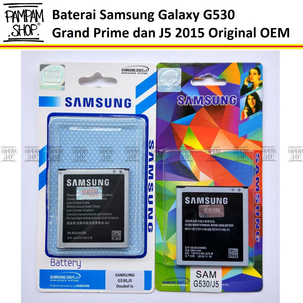 Baterai Samsung Galaxy Grand Prime G530 J5 2015 J500 A2 Core A260 Original OEM Batrai Batre G530H SEIN Handphone