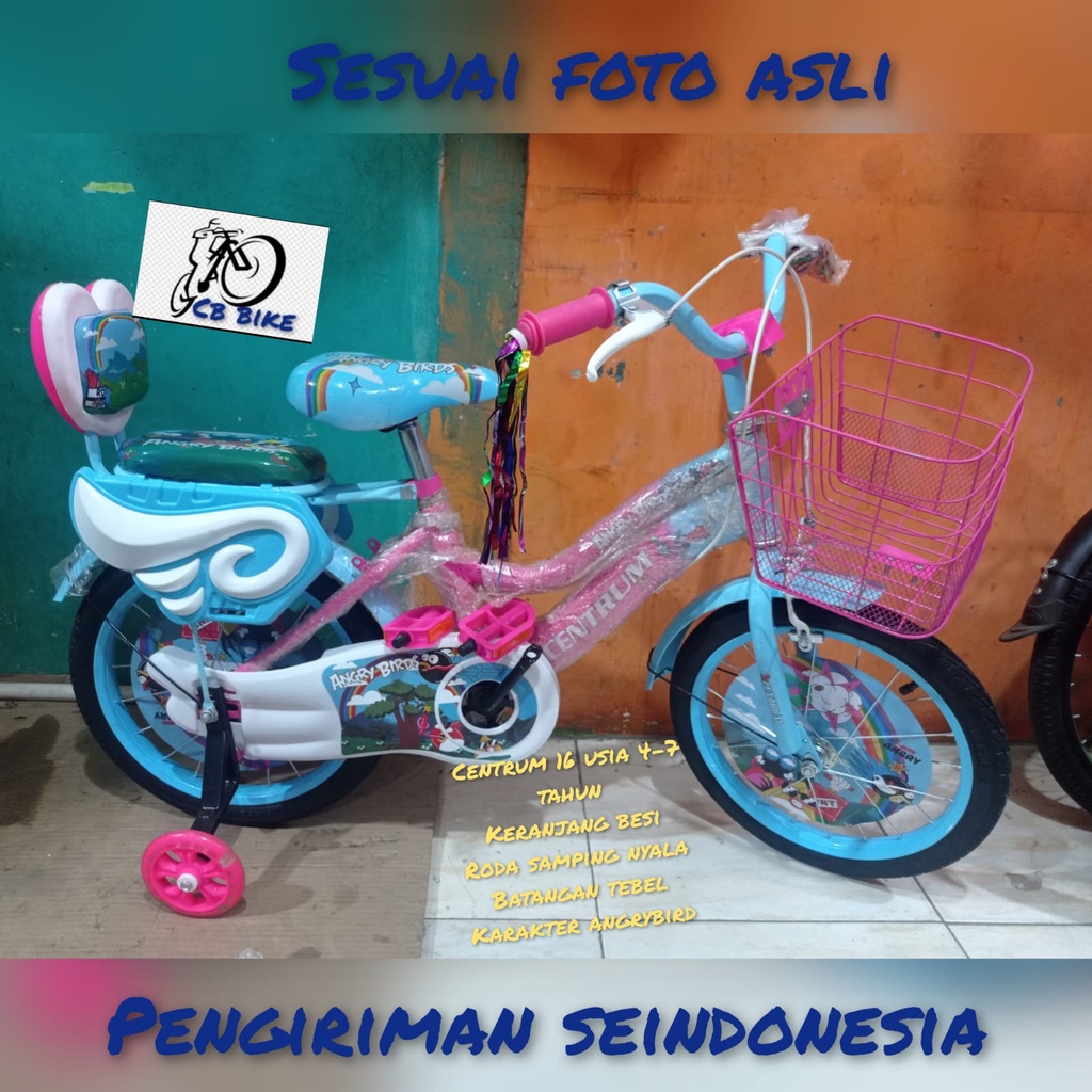 SEPEDA ANAK PEREMPUAN CENTRUM CTB- 2505 12,16 DAN 18 SAYAB ANGRY BIRD