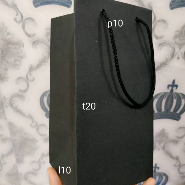 

paperbag black linen 10*10*20