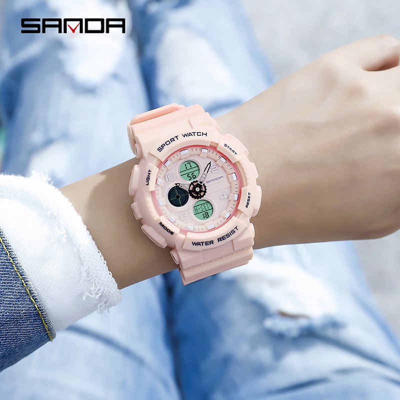 SANDA 6027 Jam Tangan Pria Digital Analog Tali Rubber Shockproof Anti Air WATCHKITE WKOS