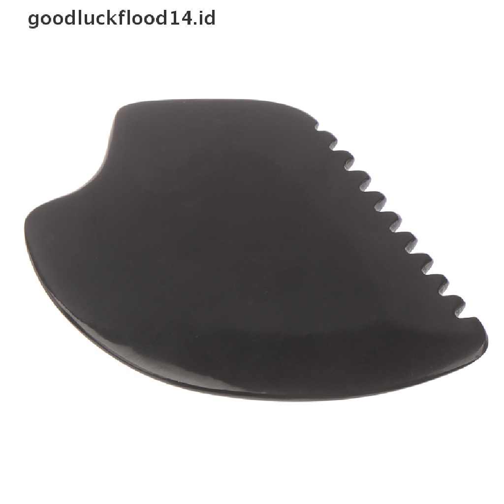 [OOID] 1Pc Black Natural Bian Stone Gua Sha Board Scraper Tools Scraping Massager Board ID