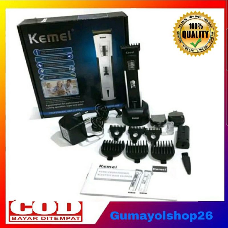 Alat Cukur Rambut Jenggot Dan Ukir Kemei  KM-3006 Washable Hair Clipper Charger