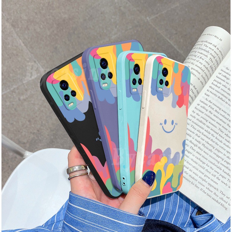 Smiley Casing Hp Vivo Soft Case Vivo Y16 Y35 Y22 Y01 Y21T Y21 Y21s Y33s Y15s V25 V23e Y51A Y53S Y12A V21e Y20 Y12i Y12s Y20s Y30i Y31 2021 Y51 Y11 2019 Y15 Y17 Y19 Y53 Y85 Y50 Y91 Y93 Y91c Y1S V9 V19 S1 Pro Square Silicone Ice Cream Color Soft TPU Case BY