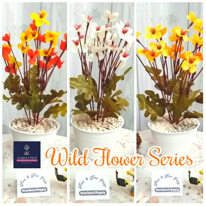 Tanaman Imitasi Bunga Wild Flower Artificial untuk Dekorasi Murah dan Cantik dalam Pot