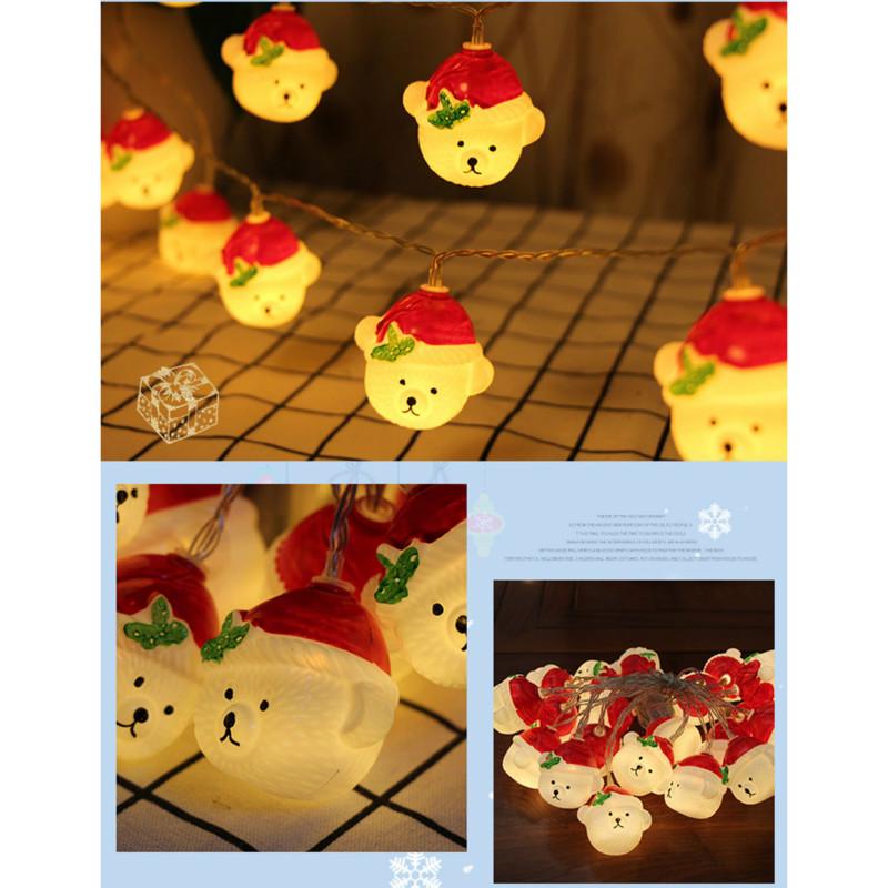 [Christmas Products] 1.5M 10 Led Snowman Snow Bear Shape Christmas Ornament String Lights