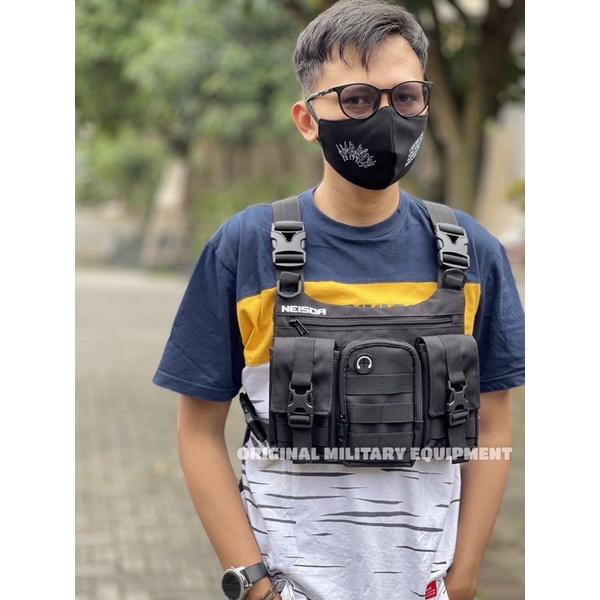 TAS DADA PRIA TERBARU CHEST RIG BAG BLACK LEGACI ORIGINAL NEISDA NEW ARIVAL