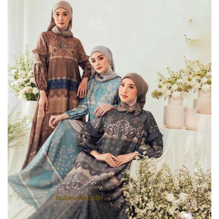 Gamis Kirani - Gamis Maxmara Lux Kombinasi Ceruty Premium Dress Wanita Party Dress Fashion Kekinian Muslim Kekinian LD 110 cm