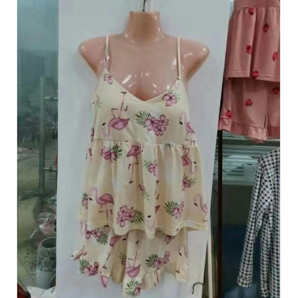 RESTOCK!!! Set Tank bra Import / Piyama Sexy Import / Sleepwear Tanktop